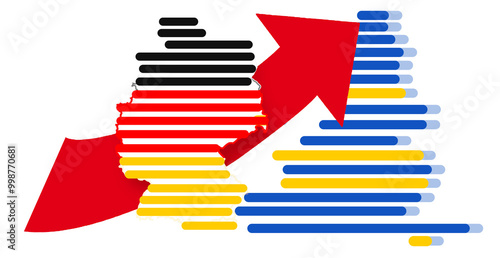 map of Germany, stripes as ...