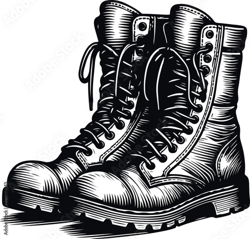 Monochrome Cosmonaut Boot Icon Concept Vector Illustration Design Silhouette Style