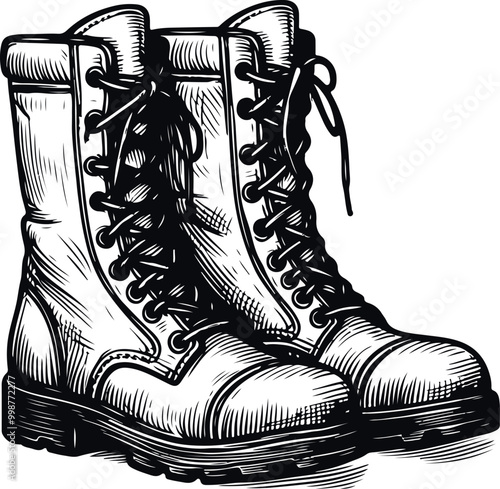 Monochrome Cosmonaut Boot Icon Concept Vector Illustration Design Silhouette Style