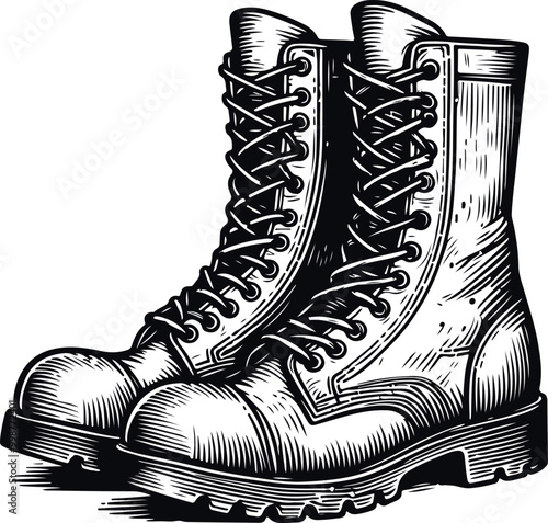 Monochrome Cosmonaut Boot Icon Concept Vector Illustration Design Silhouette Style