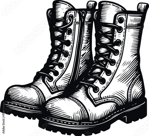 Monochrome Cosmonaut Boot Icon Concept Vector Illustration Design Silhouette Style