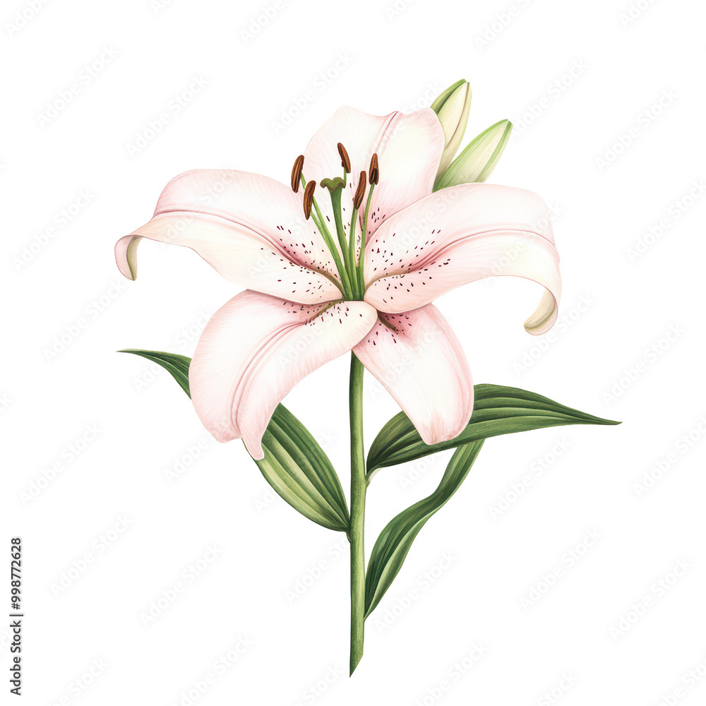 Beautiful pink lily flower, isolated on transparent background. Beautiful pink lily flower, isolated on transparent background.