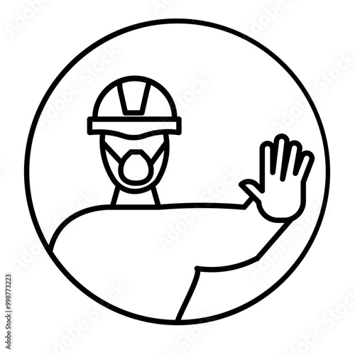 No Trespassing Vector Line Icon Design