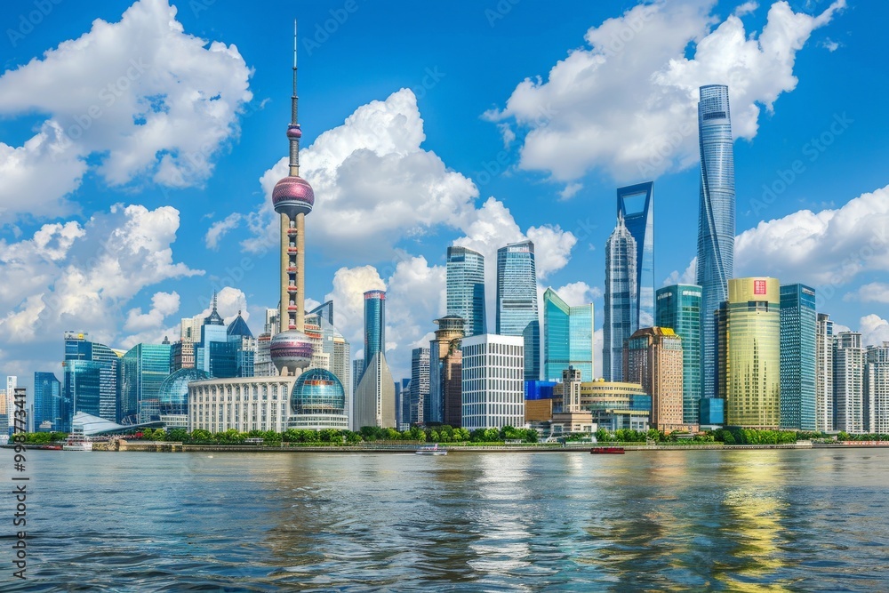 Obraz premium global financial hub city