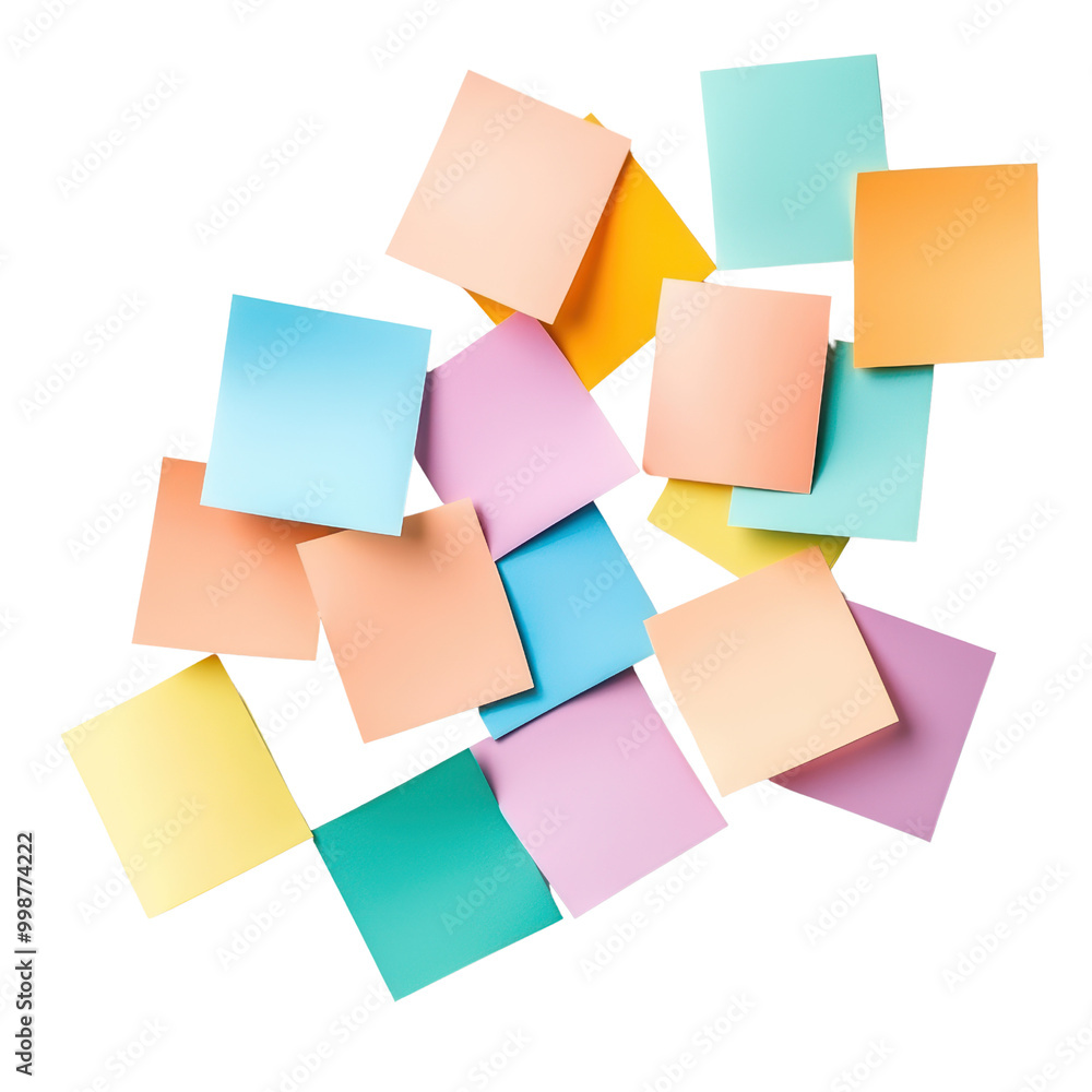 Colorful sticky notes isolated on transparent background. Colorful sticky notes isolated on transparent background.