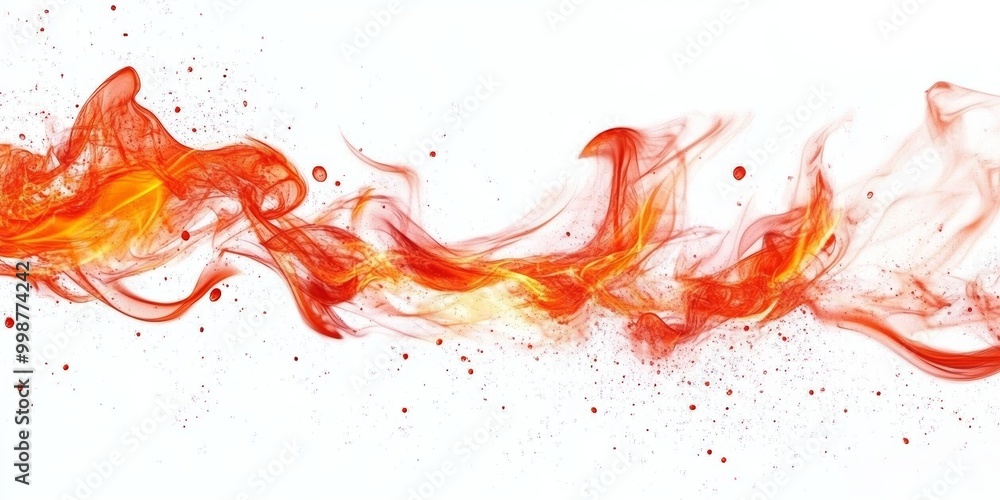 Dynamic red fire flames isolated on white background. Dynamic red fire flames isolated on white background.