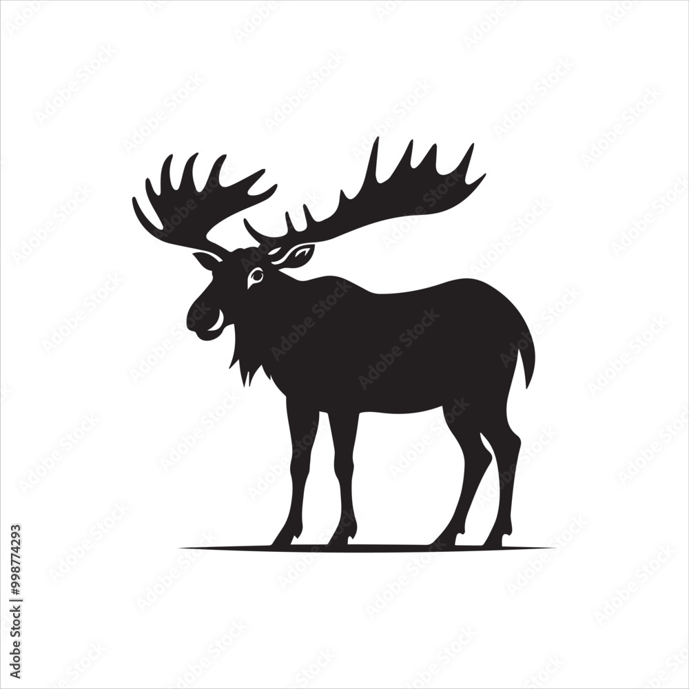 deer silhouette vector illustration, deer silhouette vector illustration,