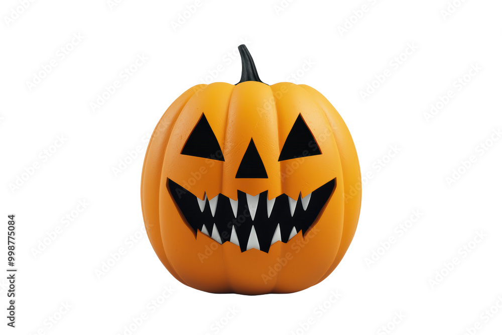 Smiling Halloween pumpkin with sharp teeth isolated on transparent background. Smiling Halloween pumpkin with sharp teeth isolated on transparent background.