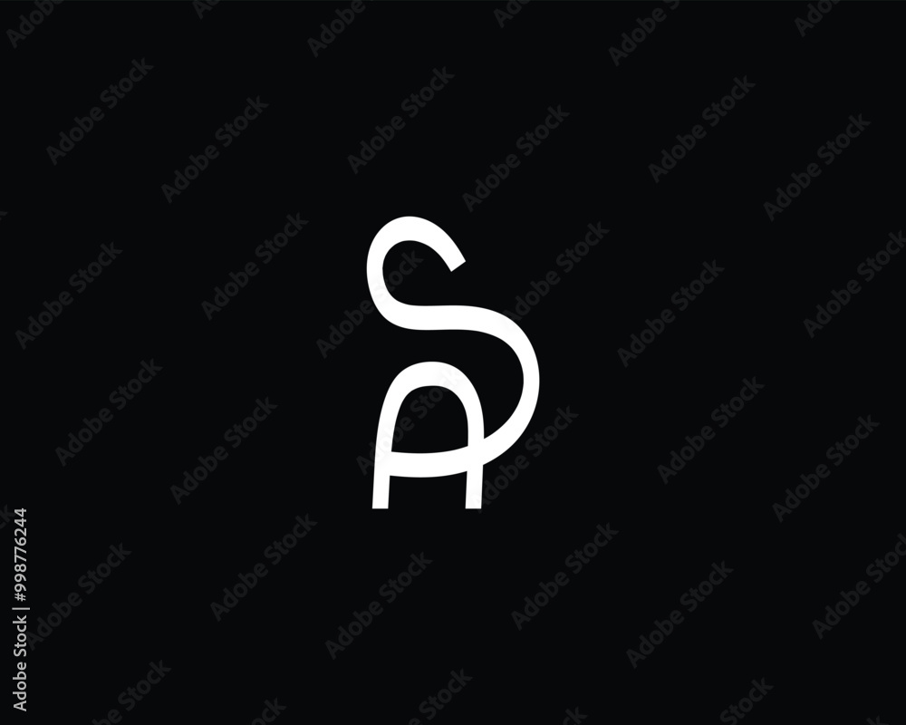Initial letter AS or SA logo design template Initial letter AS or SA logo design template