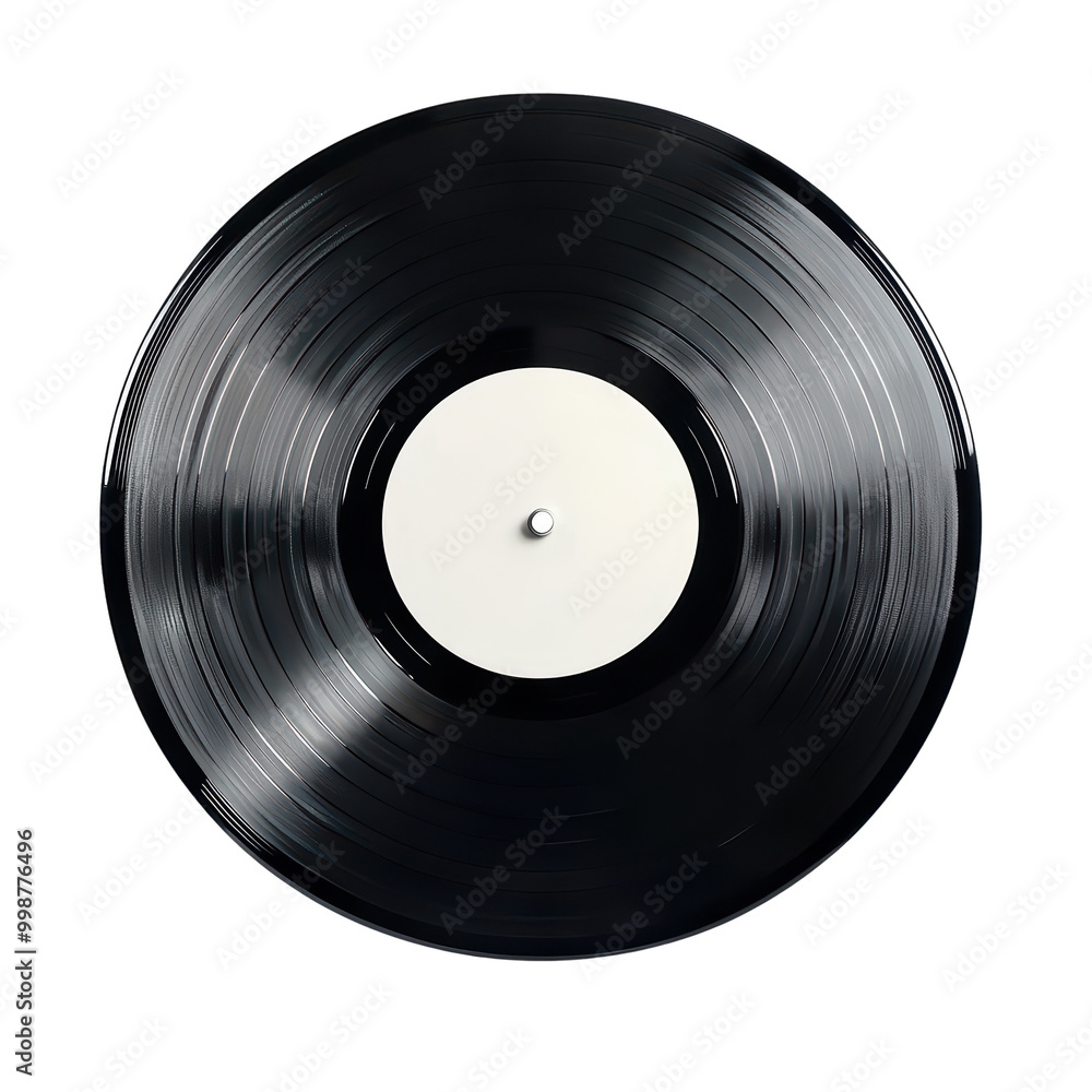 Obraz premium Vinyl record isolated on transparent background.