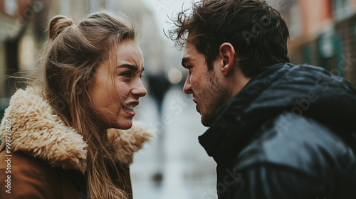 guy and girl quarreling