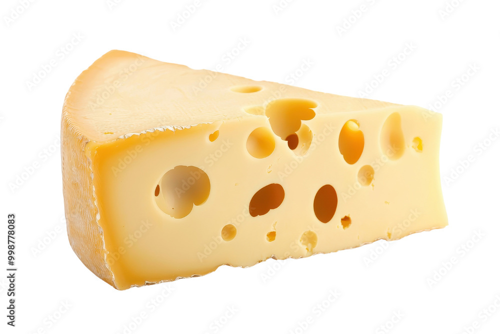 A delicious slice of yellow cheese showcasing its distinctive holes and creamy texture, perfect for various culinary uses. A delicious slice of yellow cheese showcasing its distinctive holes and creamy texture, perfect for various culinary uses.