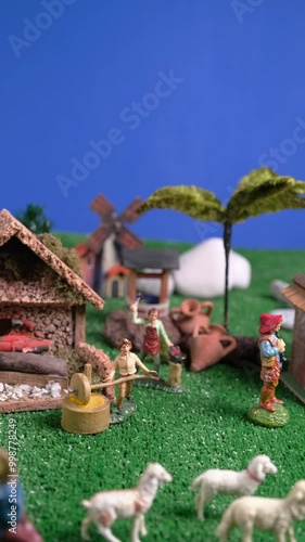 video del presepe, , paesaggio, spazio per testo, video verticale