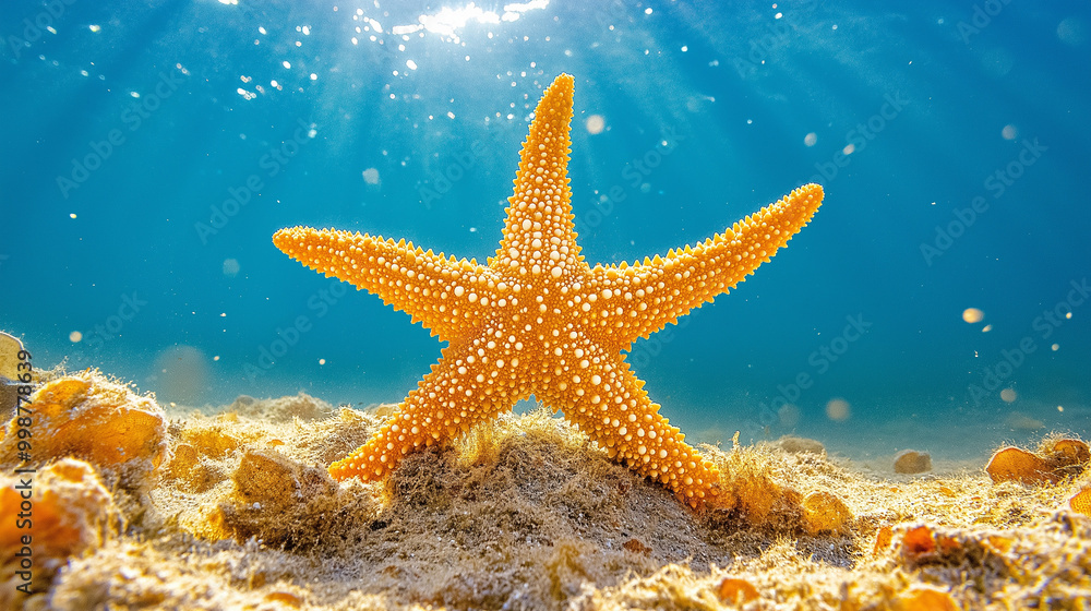 intricate details of a starfish resting on the seabed intricate details of a starfish resting on the seabed
