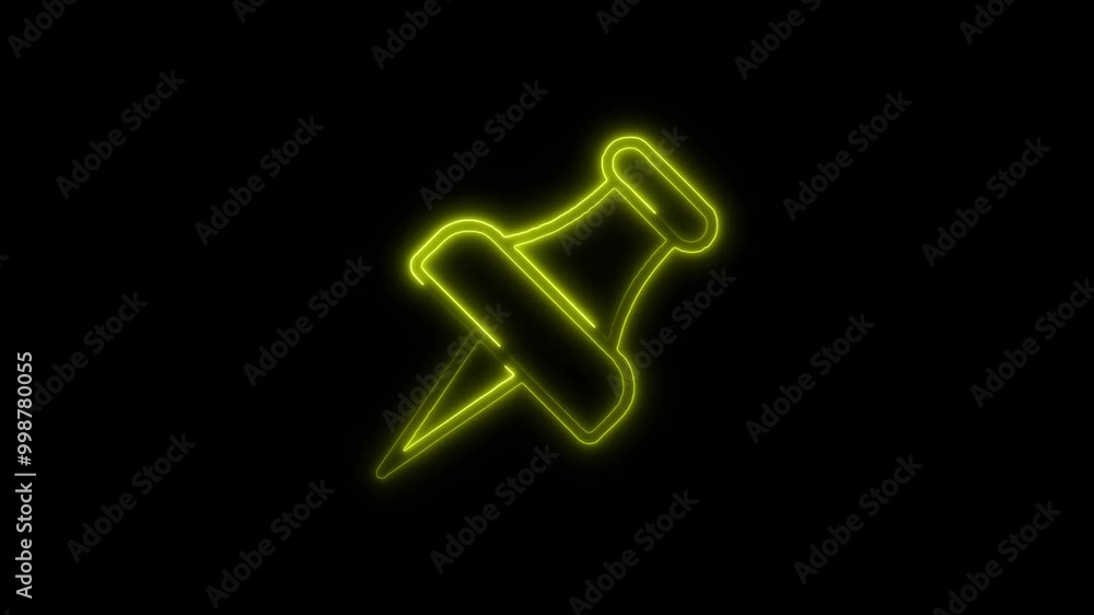 Pin Outline Icon in HD Video Neon Animation – Location and Navigation Symbol with Dynamic Glow on Black Background Pin Outline Icon in HD Video Neon Animation – Location and Navigation Symbol with Dynamic Glow on Black Background