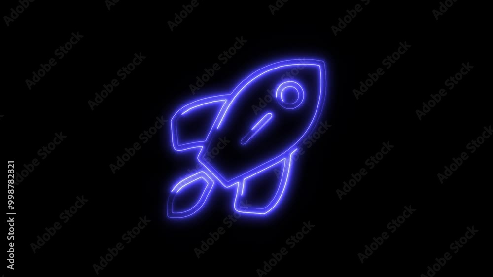 Rocket Outline Icon in HD Video Neon Animation – Space and Technology Symbol with Dynamic Glow on Black Background Rocket Outline Icon in HD Video Neon Animation – Space and Technology Symbol with Dynamic Glow on Black Background