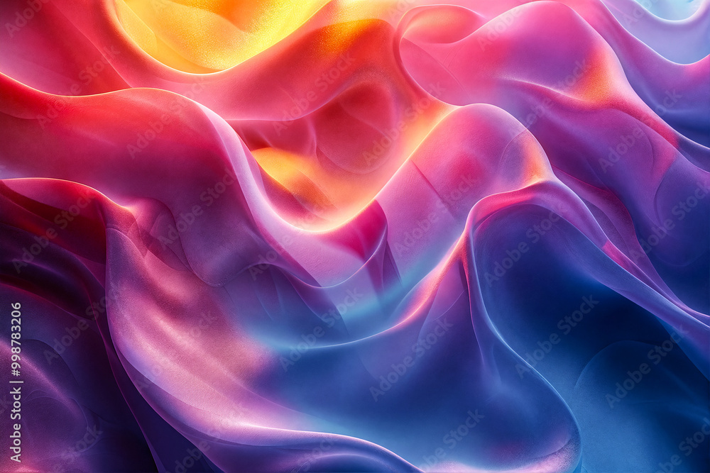 Abstract futuristic waves in red and blue hues, modern gigital art Abstract futuristic waves in red and blue hues, modern gigital art