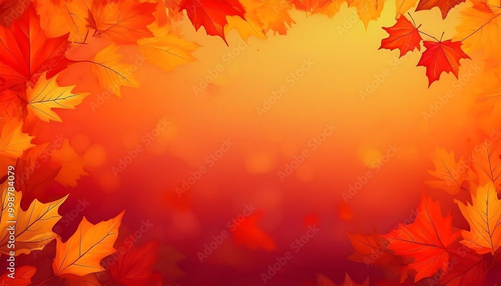 A vibrant autumn gradient background with falling leaves creating a warm and inviting atmosphere during a crisp season. Generative AI A vibrant autumn gradient background with falling leaves creating a warm and inviting atmosphere during a crisp season. Generative AI