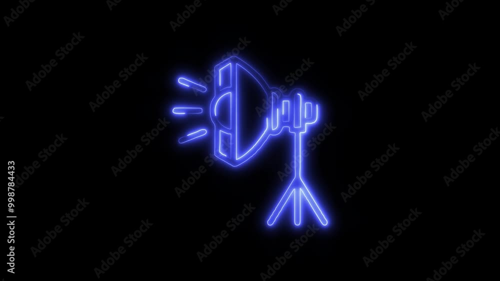 Spotlight Outline Icon in HD Video Neon Animation – Stage and Entertainment Symbol with Dynamic Glow on Black Background Spotlight Outline Icon in HD Video Neon Animation – Stage and Entertainment Symbol with Dynamic Glow on Black Background