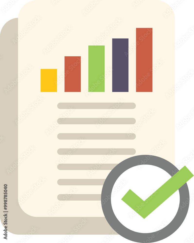 Business report is showing positive statistics validated with a green check mark