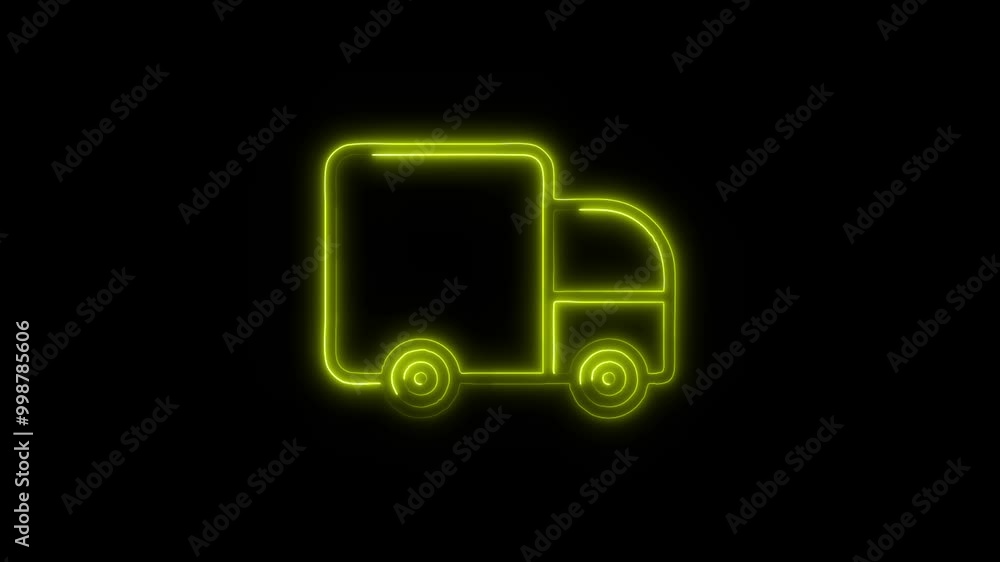 Truck Outline Icon in HD Video Neon Animation – Transportation and Logistics Symbol with Dynamic Glow on Black Background Truck Outline Icon in HD Video Neon Animation – Transportation and Logistics Symbol with Dynamic Glow on Black Background