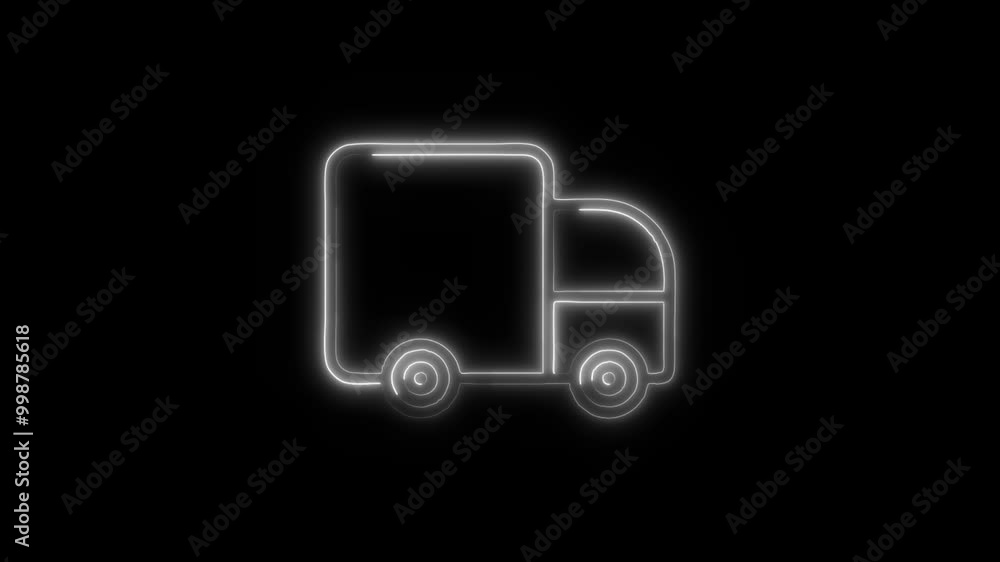 Truck Outline Icon in HD Video Neon Animation – Transportation and Logistics Symbol with Dynamic Glow on Black Background Truck Outline Icon in HD Video Neon Animation – Transportation and Logistics Symbol with Dynamic Glow on Black Background