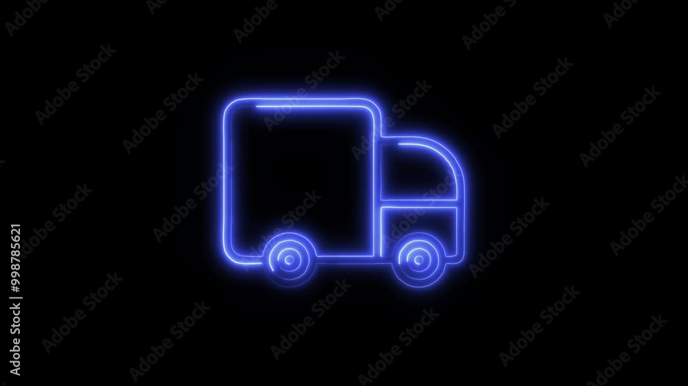 Truck Outline Icon in HD Video Neon Animation – Transportation and Logistics Symbol with Dynamic Glow on Black Background Truck Outline Icon in HD Video Neon Animation – Transportation and Logistics Symbol with Dynamic Glow on Black Background