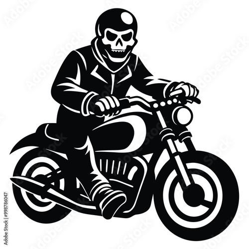 Skull Biker Vector Art.