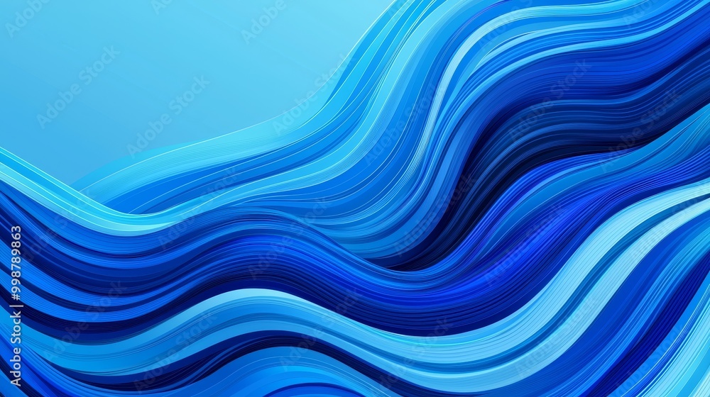 Abstract blue wave pattern on a smooth gradient background. Abstract blue wave pattern on a smooth gradient background.