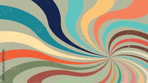Retro sunburst background pattern and grunge textured vintage background