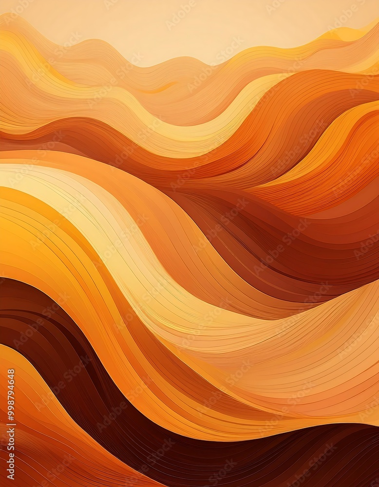 Experience the warm embrace of flowing autumn-inspired waves in a rich tapestry of orange and gold hues at twilight. Generative AI Experience the warm embrace of flowing autumn-inspired waves in a rich tapestry of orange and gold hues at twilight. Generative AI