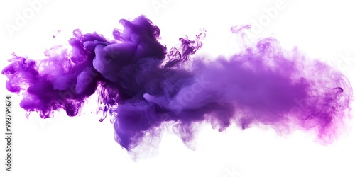 Purple explosion smoke isolated on transparent background, generative ai #998794674