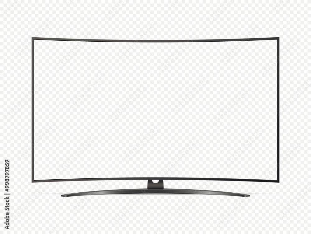 Modern curved smart TV isolated on transparent background Modern curved smart TV isolated on transparent background