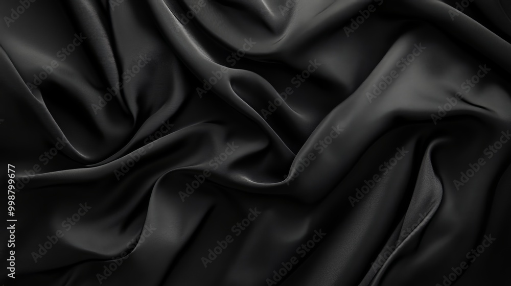 Obraz premium Create a sleek and professional backdrop for showcasing objects with this high-quality black cloth fabric backdrop. Its versatile design allows it to be used for various purposes