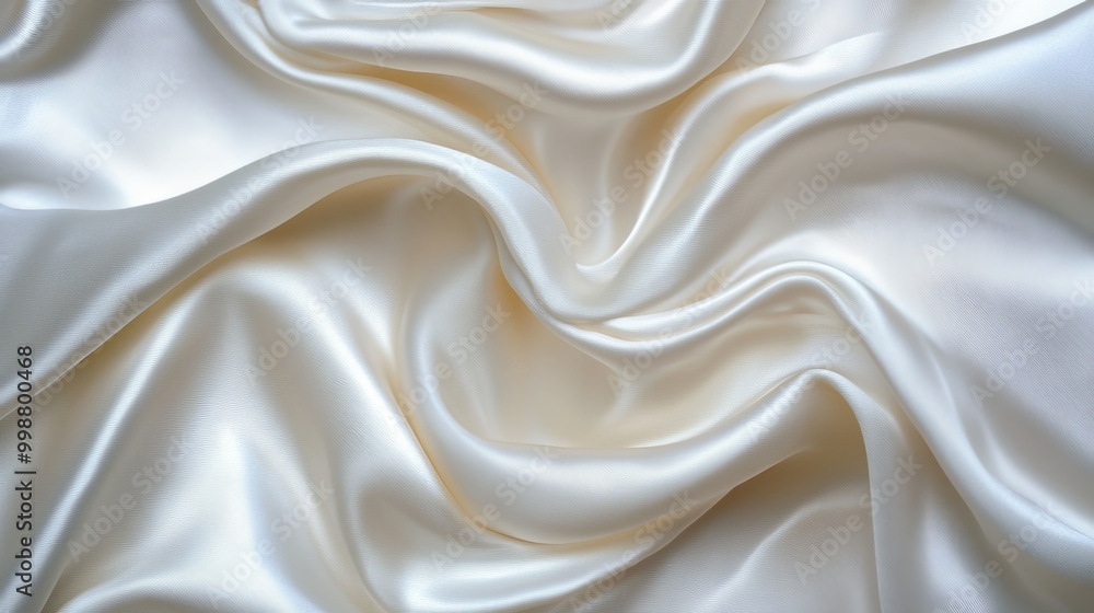 Delicate white silk fabric with elegant ripples and folds, showcasing its luxurious texture. Delicate white silk fabric with elegant ripples and folds, showcasing its luxurious texture.