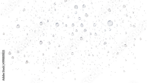 water droplets illuminated, isolated on transparent background, Generative AI