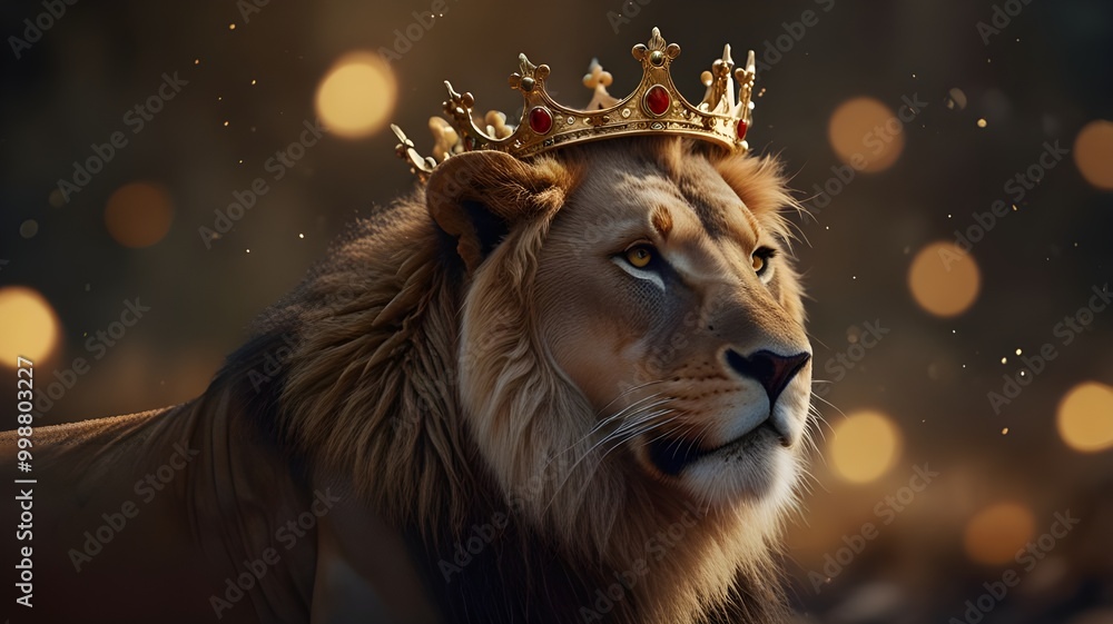 Naklejka premium Christian conceptual art depicting a lion crown.