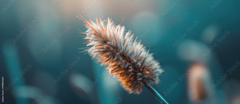 Obraz premium Faded Plant In The Form Of A Brush Macro Photo
