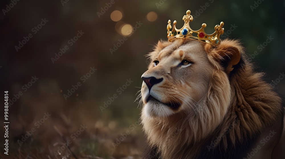 Fototapeta premium Christian conceptual art depicting a lion crown.
