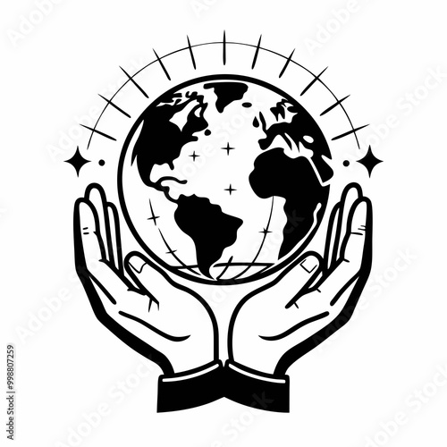 Human Hands Holding the Earth Globe