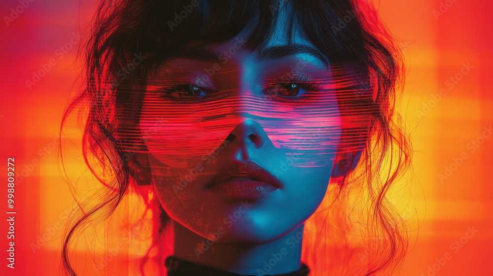 A modern music poster featuring a woman holding an LP disk in front of her face, A modern music poster featuring a woman holding an LP disk in front of her face,