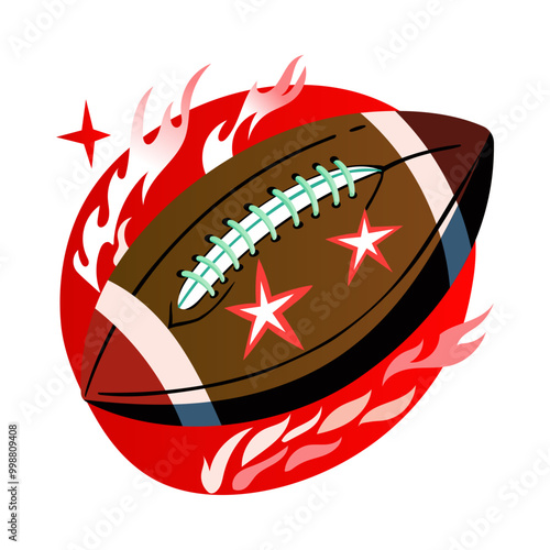  A flat style illustration of gridiron ball 