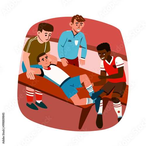 Player injury illustration in flat style 