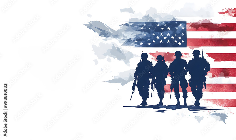 custom made wallpaper toronto digitalHonoring All Who Served on Vet Jungle Day with Silhouetted Soldiers and USA Flag