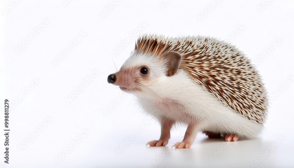 hedgehog - a spiny mammal recognized by their spines, which are hollow hairs made stiff with keratin but are not poisonous or barbed. Isolated on white background with copy space hedgehog - a spiny mammal recognized by their spines, which are hollow hairs made stiff with keratin but are not poisonous or barbed. Isolated on white background with copy space