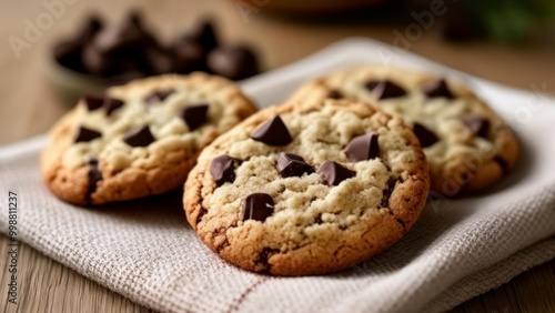  Deliciously tempting chocolate chip cookies ready to be savored