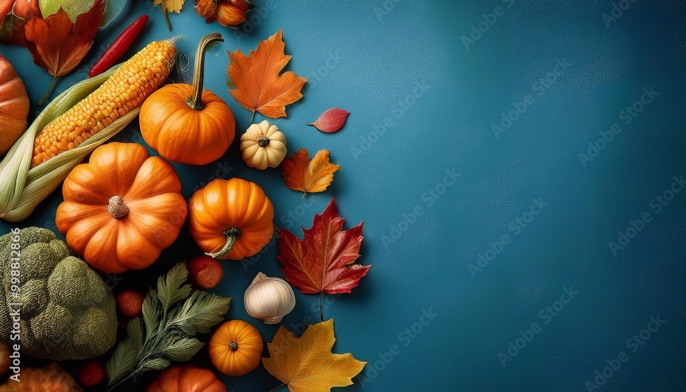 autumn vegetables harvest on bright background, top view with space for text autumn vegetables harvest on bright background, top view with space for text
