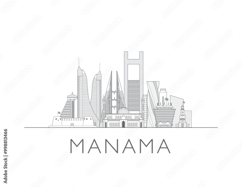 Fototapeta premium Colombo Sri Lanka City cityscape illustration skyline drawing