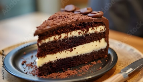 Wallpaper Mural Delicious chocolate & Vanilla cake with Fruit. Torontodigital.ca