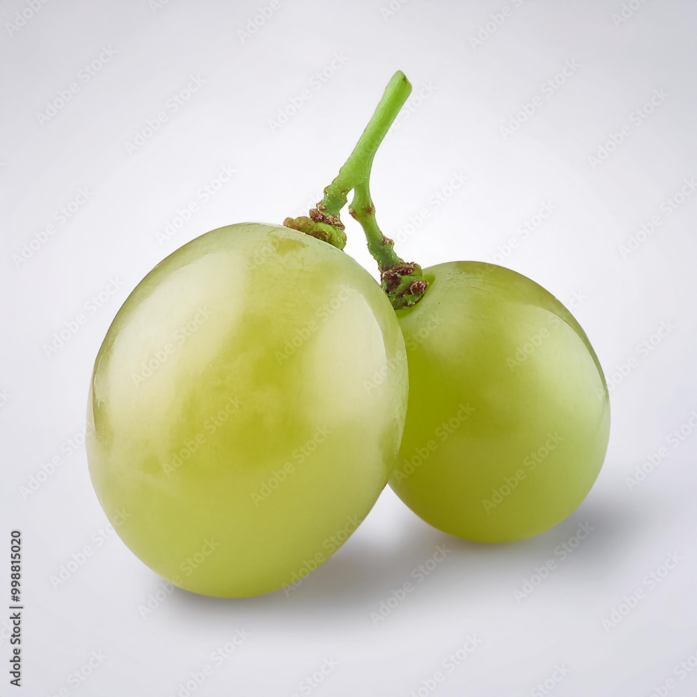 two green grapes isolated on white background two green grapes isolated on white background